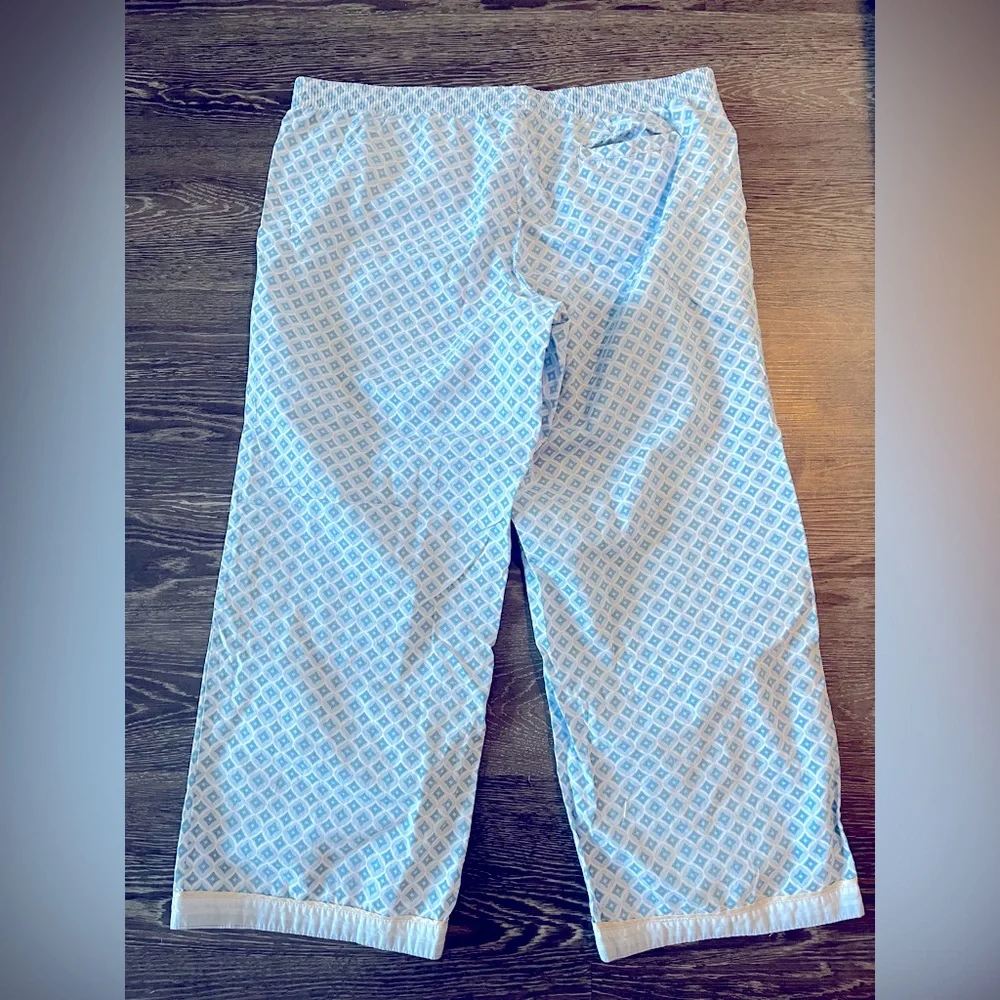 Gap Body | Patterned Cropped Lounge Pants | Blue, White | M - Picture 2 of 2